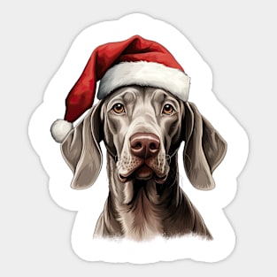 Christmas Peeking Weimaraner Dog Sticker
